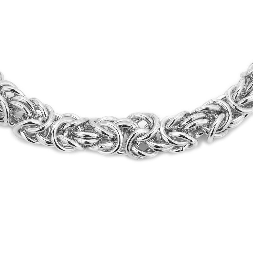 Vanbelle Sterling Silver Jewelry Hand-Made Byzantine Chain Bracelets - Picture 2 of 6